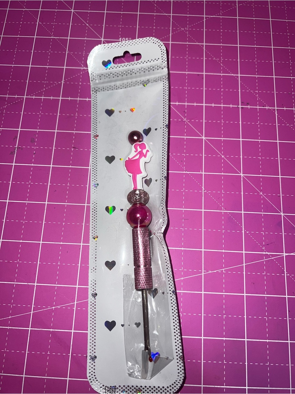 Pink Decorative sewing seam ripper Tool with Bead Accents. Pretty sewing tools.